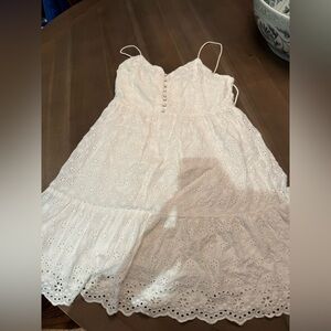 Alice +Olivia Fae Eyelet White Mini Sundress with Spaghetti Straps, size 4, EUC